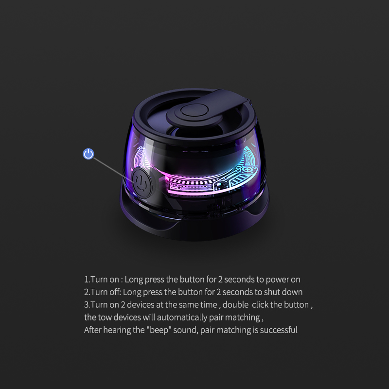 Mini Magnetic RGB Light Bluetooth Wireless 3w Game Stereo Speaker MT28