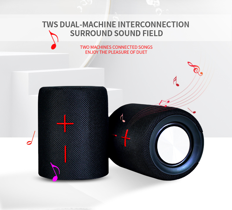Split IPX5 Waterproof Fabric 2 in 1 Wireless 5.0 Bluetooth Speaker MT13